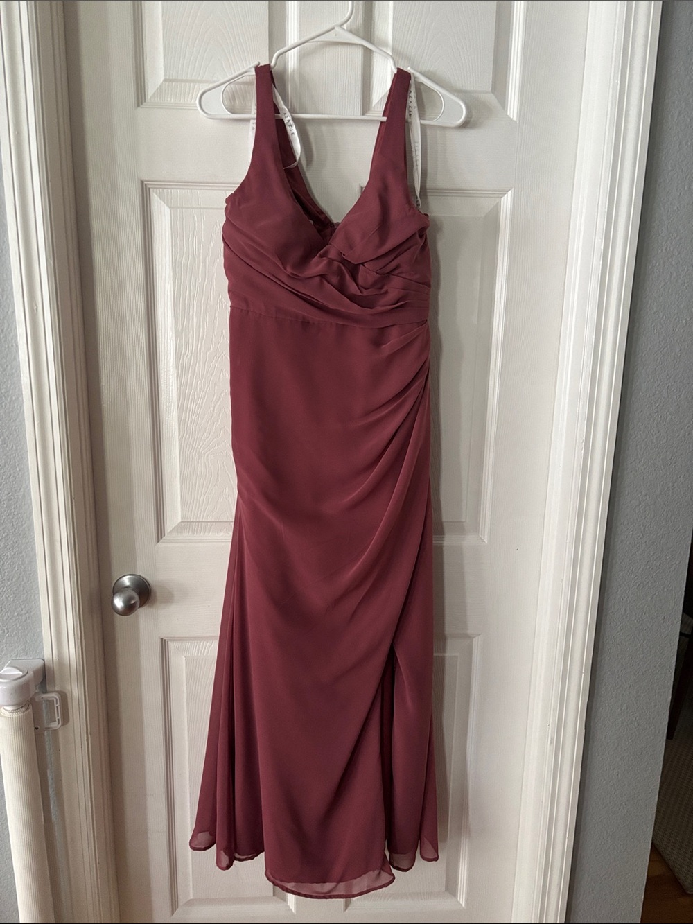 Azazie Sleeveless V-Neck Bridesmaid Dress in Dusty Rose